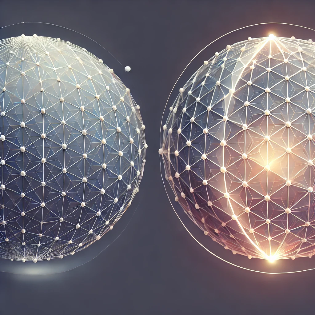 Visualization of spherical to planar transformation with calculus logic.