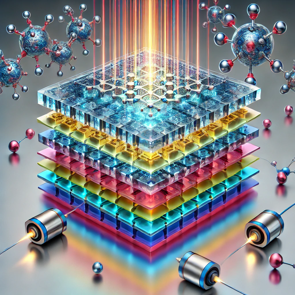 Illustration of a MicroLED stack for molecular processing